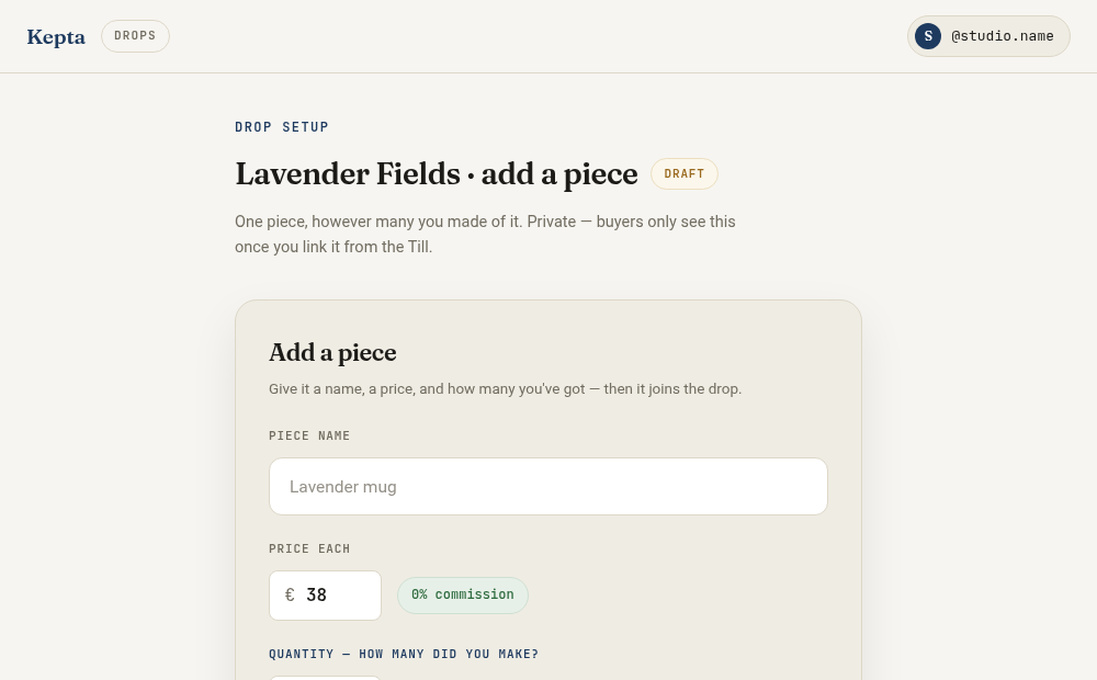 Add a piece mockup